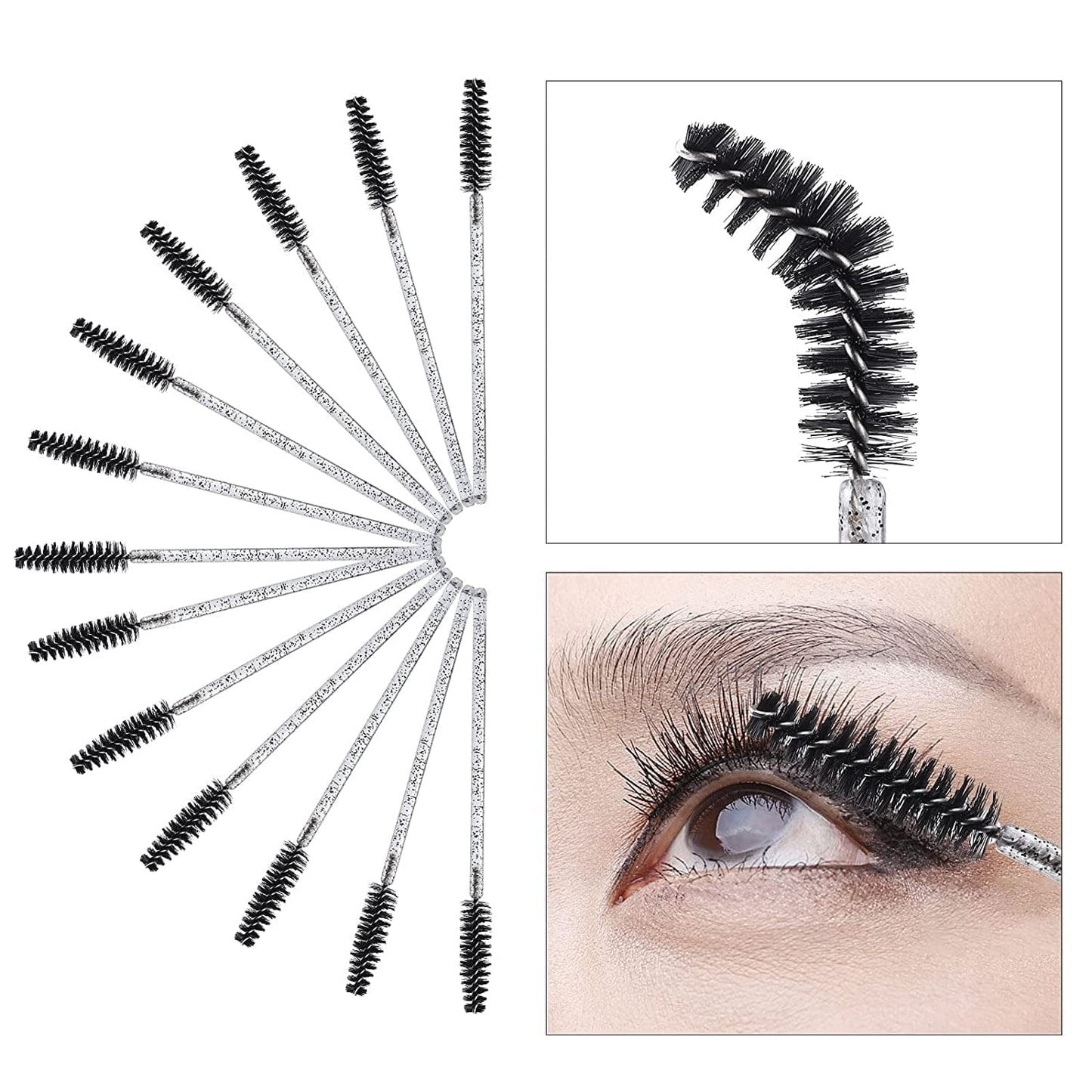 200 Lip Brush and Eyebrow Spoolie, Crystal Disposable Lipstick Applicator, Mascara Wands, Makeup Beauty Tool Kits (Black) Health & Beauty > Personal Care > Cosmetics > Cosmetic Tools > Makeup Tools Tbestmax