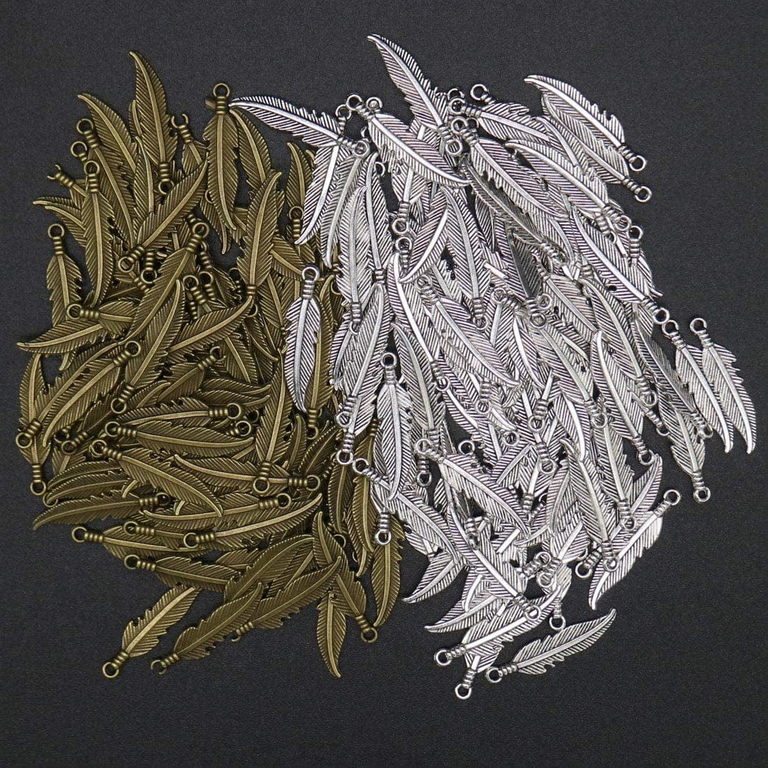 200 Pcs Craft Supplies Dream Catcher Feather Charms Pendants for Jewelry Making Findings Accessory for DIY Bracelet Necklace