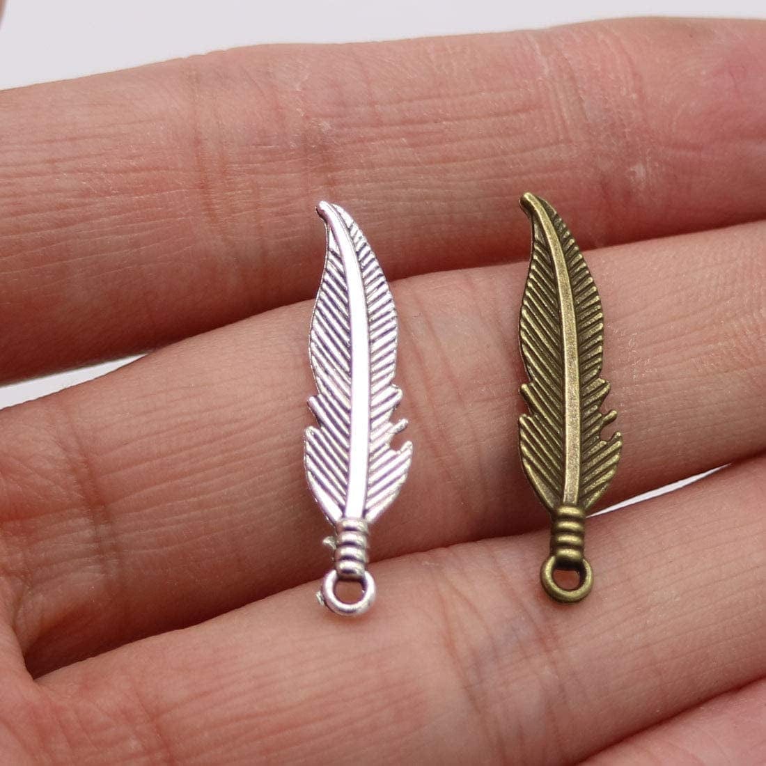 200 Pcs Craft Supplies Dream Catcher Feather Charms Pendants for Jewelry Making Findings Accessory for DIY Bracelet Necklace