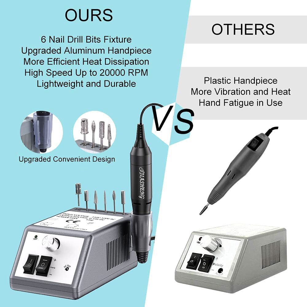 20000 RPM Nail Drill Machine Electric Nail File Professional Manicure Drill for Acrylic, Nail E File for Gel Nails Polishing Tools with 100 Sanding Bands and 6 Nail Drill Bits Health & Beauty > Personal Care > Cosmetics > Cosmetic Tools > Nail Tools JIASHENG
