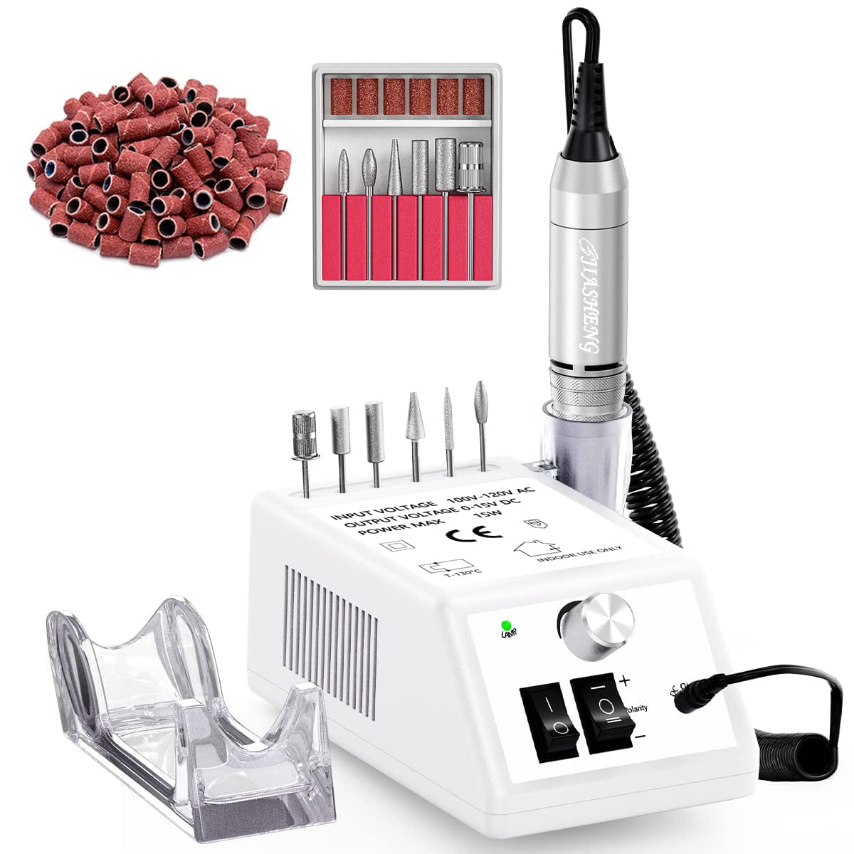 20000 RPM Nail Drill Machine Electric Nail File Professional Manicure Drill for Acrylic, Nail E File for Gel Nails Polishing Tools with 100 Sanding Bands and 6 Nail Drill Bits Health & Beauty > Personal Care > Cosmetics > Cosmetic Tools > Nail Tools JIASHENG White 30000rpm