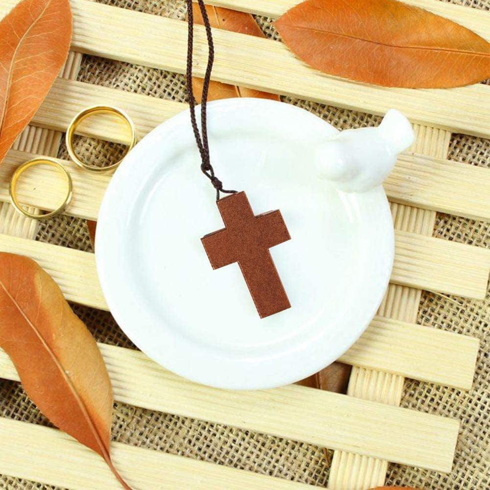 200Pcs 0.85X0.55Inch Wood Cross Charm Pendants Natural Wooden Small Cross Charms Pendants for Party Favors Necklace Jewelry Making DIY Easter Holidays Handmade Accessories