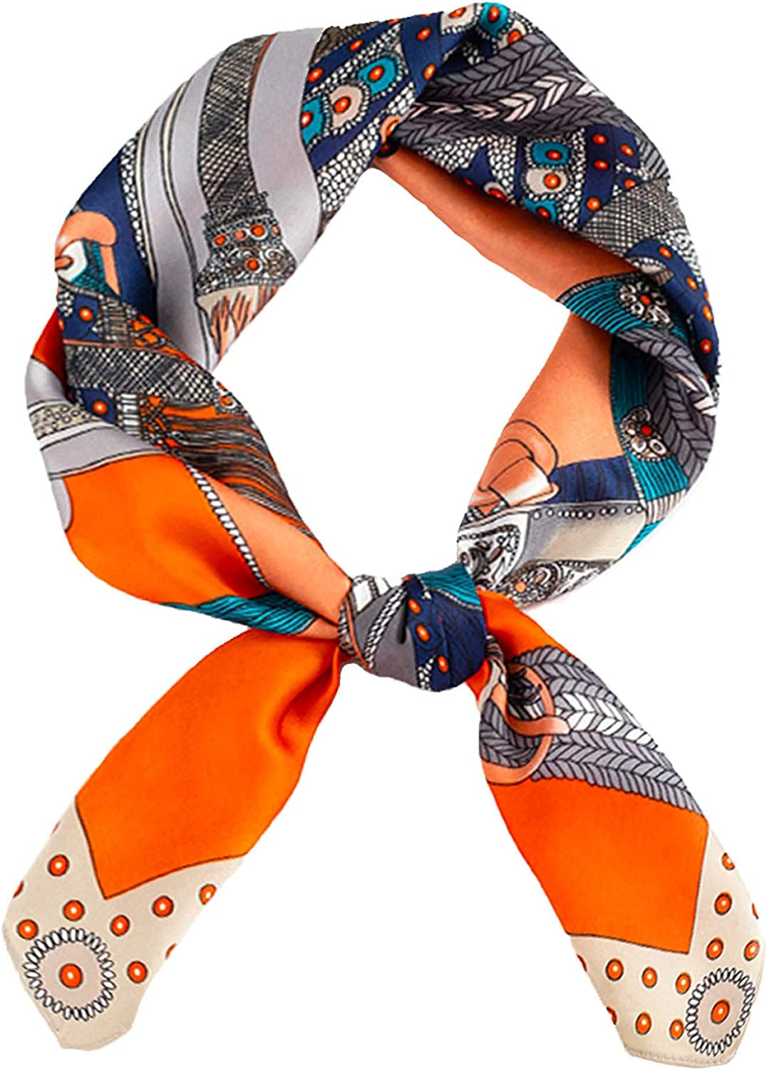 Fashion Hair Scarf for Women Lightweight Silk Feeling Head Scarves Square Bandanas 27.5× 27.5 Inches Apparel & Accessories > Clothing Accessories > Bandanas & Headties Roizsx Q-brilliant Yellow