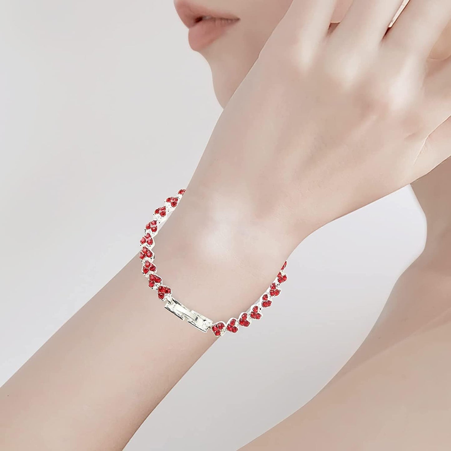 2022 Dainty Heart Zircon Tennis Bracelets for Women Elegant Love Rhinestones Chain Bracelet Stackable Wedding Jewelry Birthday Mothers Valentines Day Gifts Apparel & Accessories > Jewelry > Bracelets Generic
