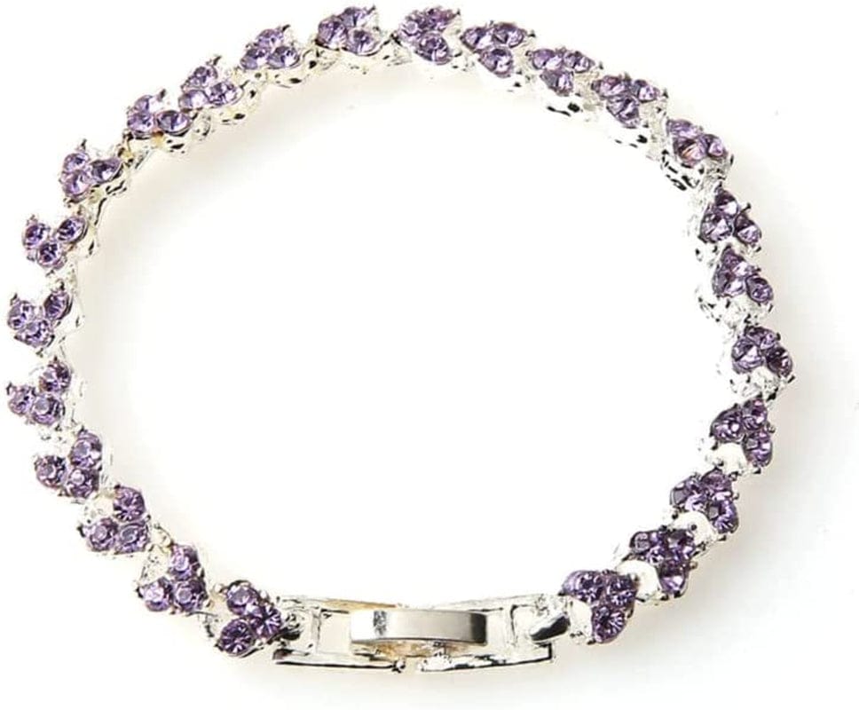 2022 Dainty Heart Zircon Tennis Bracelets for Women Elegant Love Rhinestones Chain Bracelet Stackable Wedding Jewelry Birthday Mothers Valentines Day Gifts Apparel & Accessories > Jewelry > Bracelets Generic A5 LL