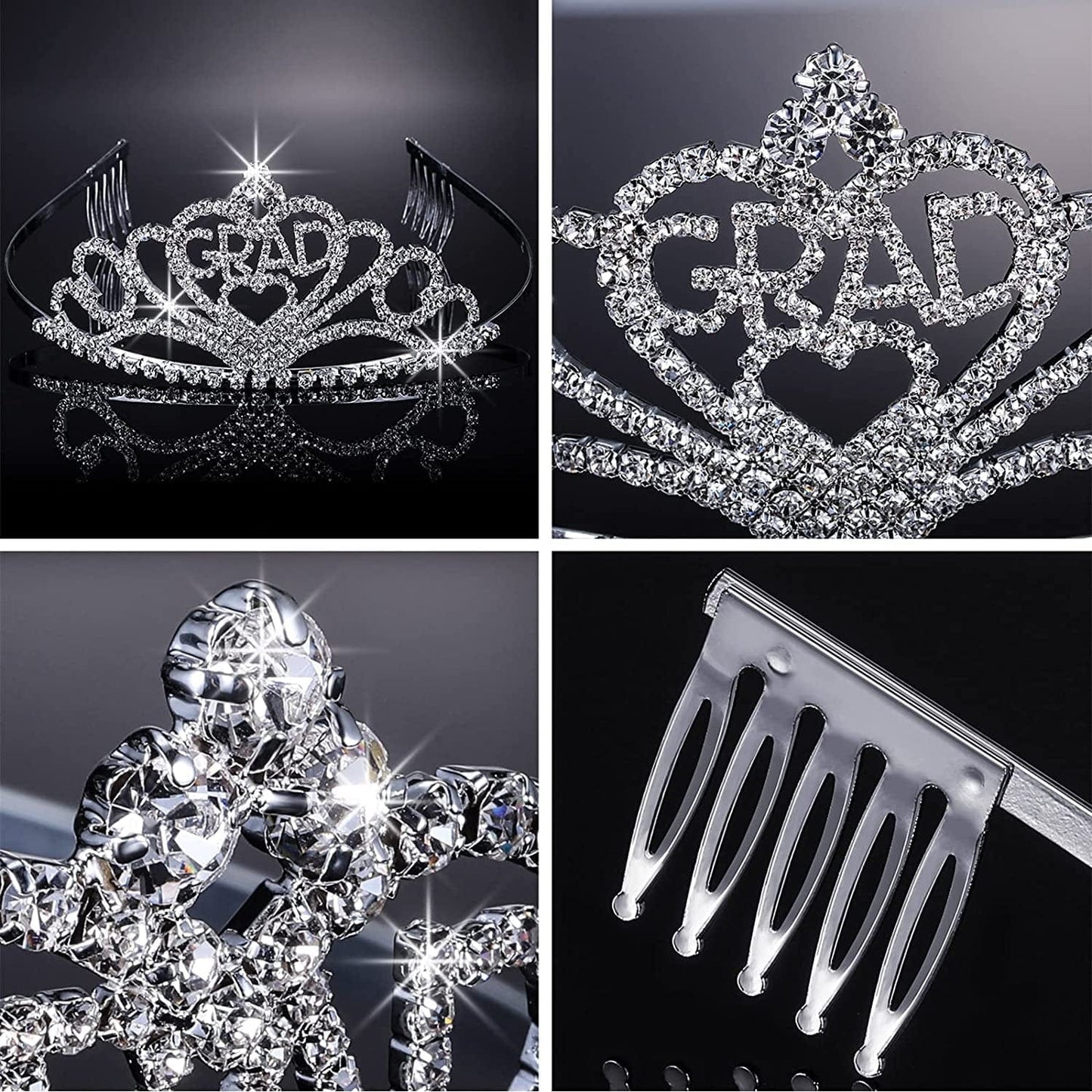 2022 Graduation Glittered Metal Princess Grad Crown Tiara and Graduate Sash Class of 2022 for Graduation Party Grad Decor Apparel & Accessories > Clothing Accessories > Sashes Hicarer