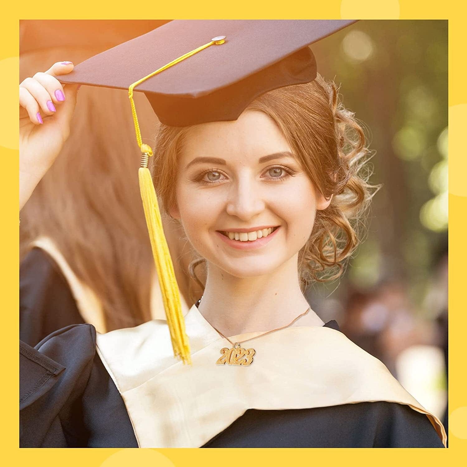 2023 Graduation Tassel Charm Gold Jewelry 2023 Year Charm for Graduation Tassel Graduation Hat Necklace Pendant Accessory DIY Making