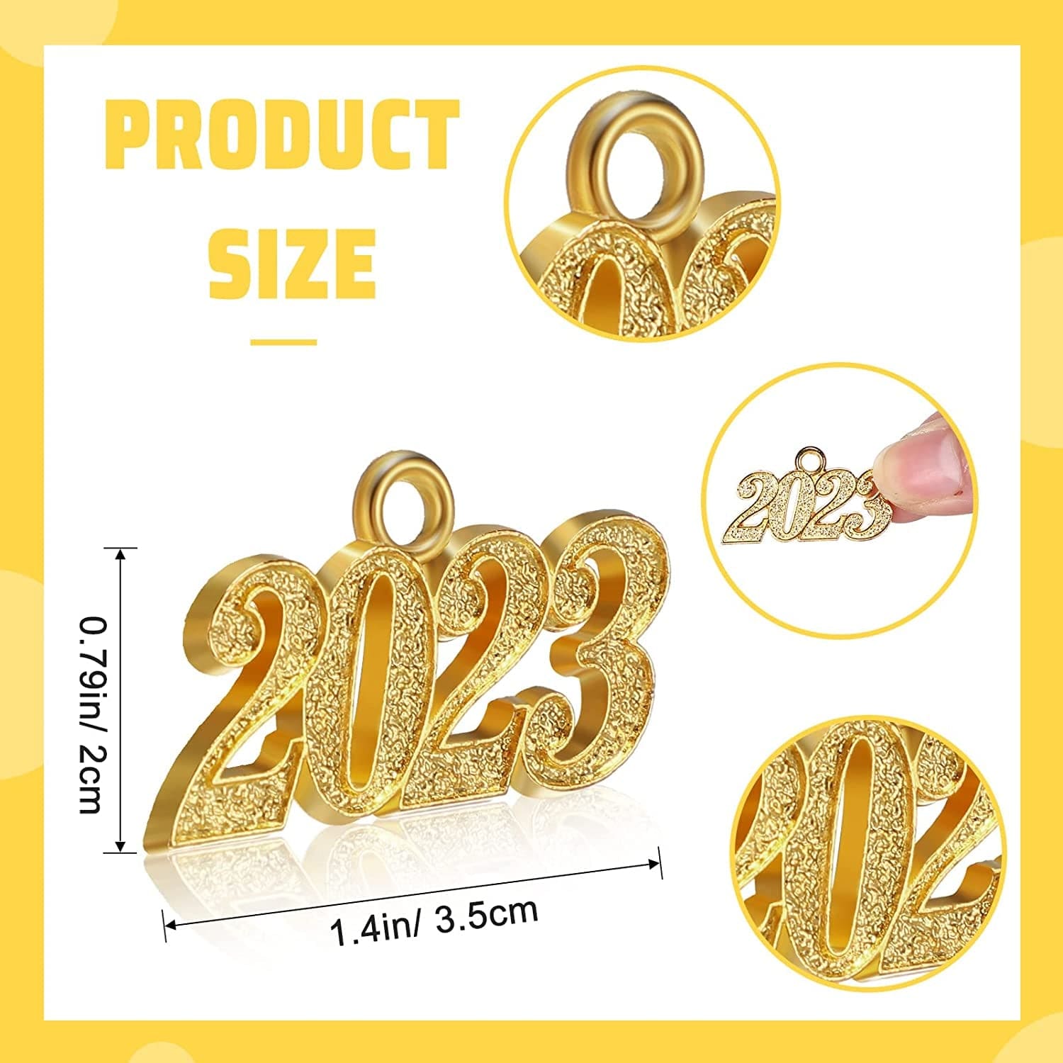 2023 Graduation Tassel Charm Gold Jewelry 2023 Year Charm for Graduation Tassel Graduation Hat Necklace Pendant Accessory DIY Making