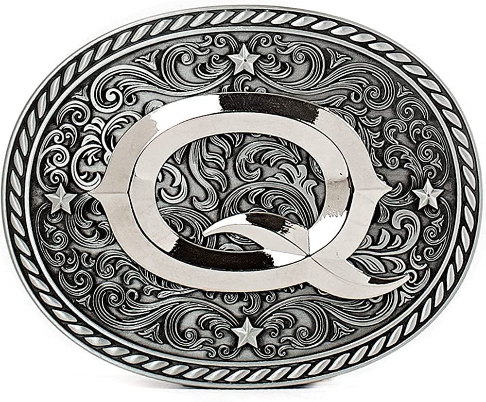 Western Cowboy/Cowgirl Initial Belt Buckle - Large, Letter Buckles for Men and Women Apparel & Accessories > Clothing Accessories > Belt Buckles Itera Q