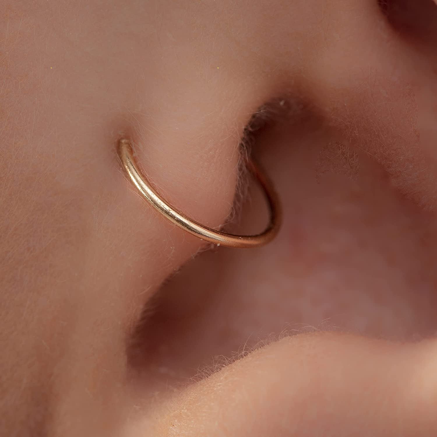 Tragus Piercing Jewelry 20 Gauge - 14K Gold Filled Cartilage Hoop - Hypoallergenic Tragus Ear Hoops - 7Mm Diameter 0.2 Inches Earring - Multiple Use Body Jewelry for Women Men Apparel & Accessories > Jewelry > Body Jewelry Generic