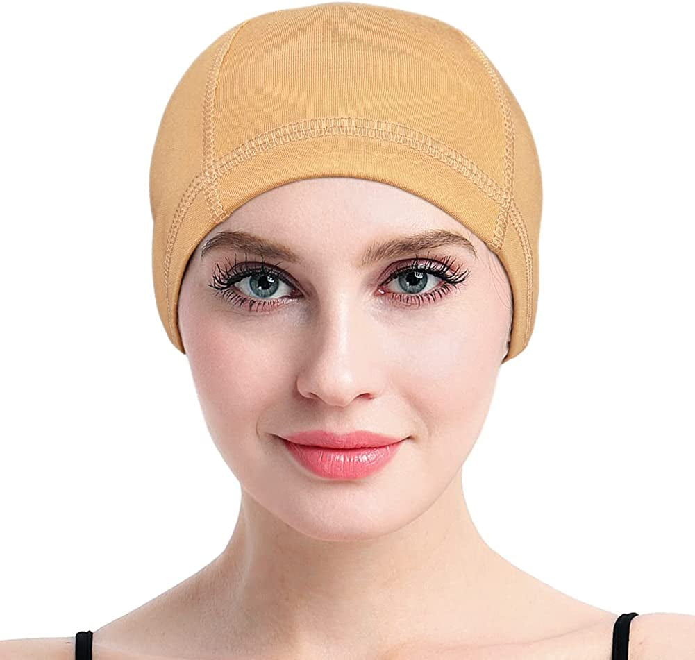Wig Cap-100% Mulberry Silk Breathable Soft for Bald Head Available All the Year Apparel & Accessories > Clothing Accessories > Headwear FocusCare Beige Rayon