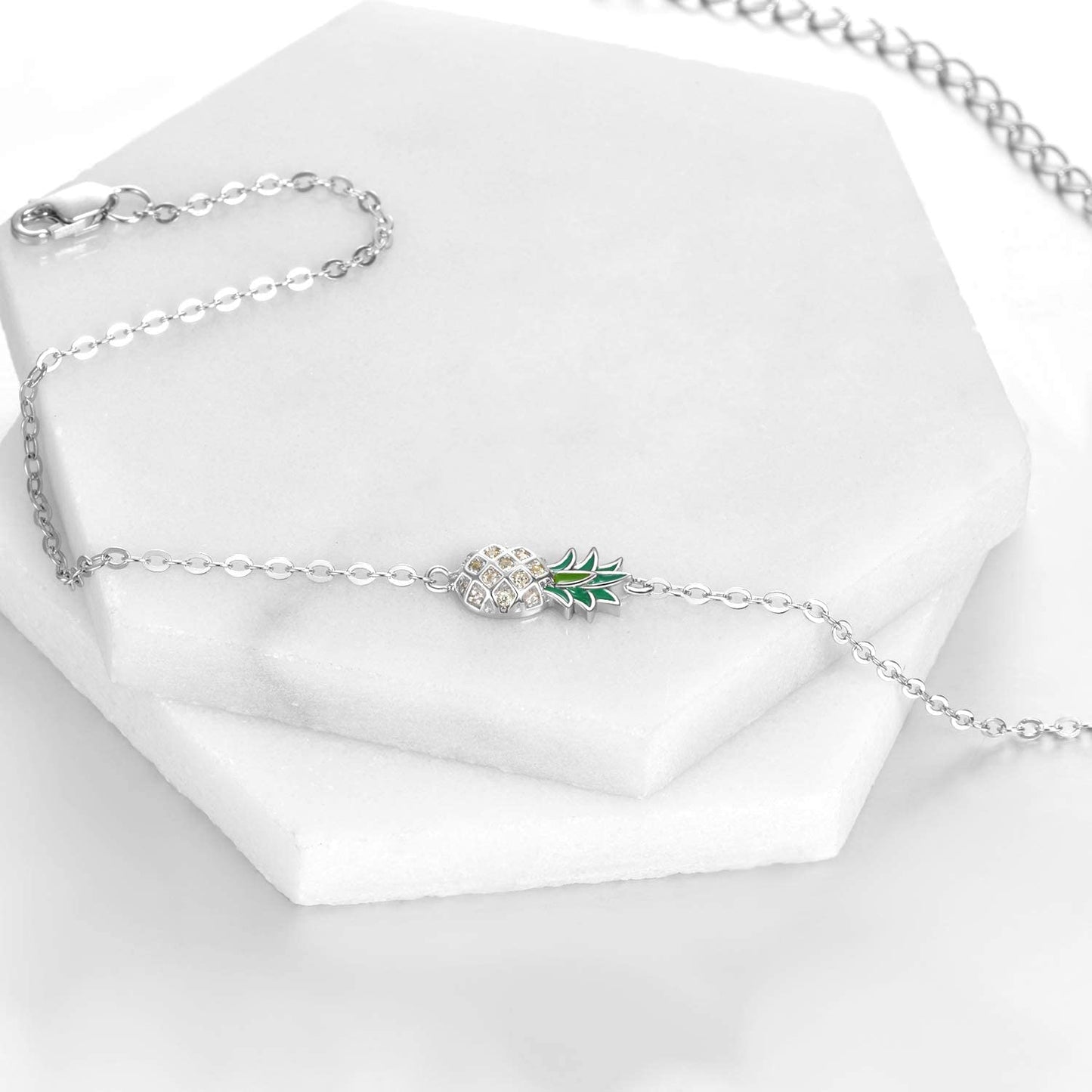 Pineapple/Mushroom/Star/Mountain Anklets Sterling Silver Adjustable Chain Link Ankle Bracelets Beach Anklet Jewelry for Women Teens Apparel & Accessories > Jewelry > Anklets LUHE