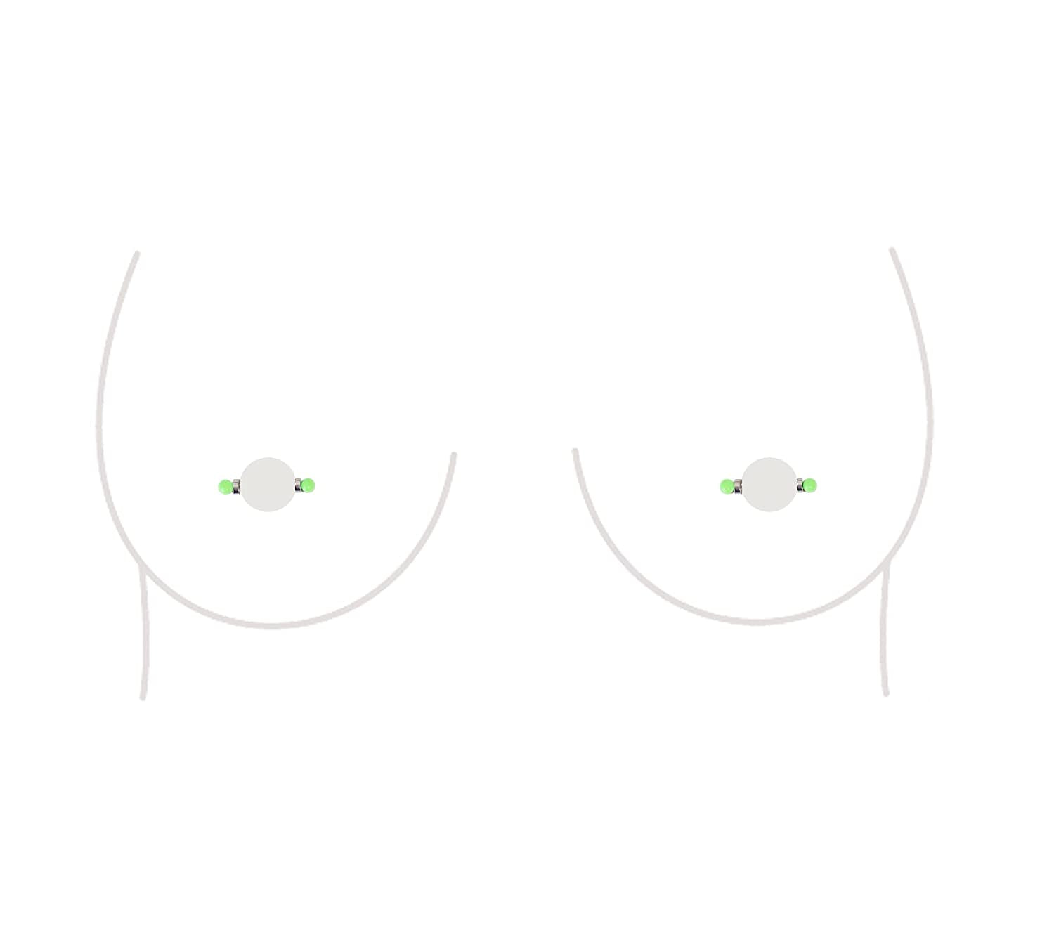 Non-Piercing Nipple Ring Magnetic Barbell Stud Fake Body Jewelry for Women (A - Mini (Aqua)) Apparel & Accessories > Jewelry > Body Jewelry All Body Art A - Mini (Light Green)