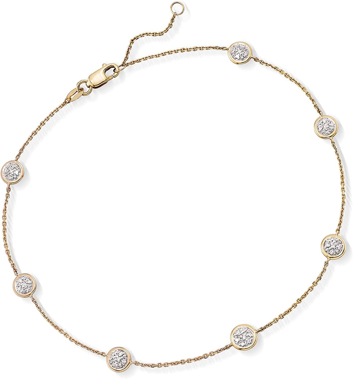Ross-Simons 0.25 Ct. T.W. Pave Diamond Station Anklet in 14Kt Gold Apparel & Accessories > Jewelry > Anklets Ross-Simons .25 ct. t.w. in Yellow Gold 9.0 Inches