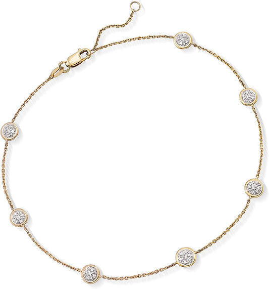 Ross-Simons 0.25 Ct. T.W. Pave Diamond Station Anklet in 14Kt Gold Apparel & Accessories > Jewelry > Anklets Ross-Simons .25 ct. t.w. in Yellow Gold 9.0 Inches