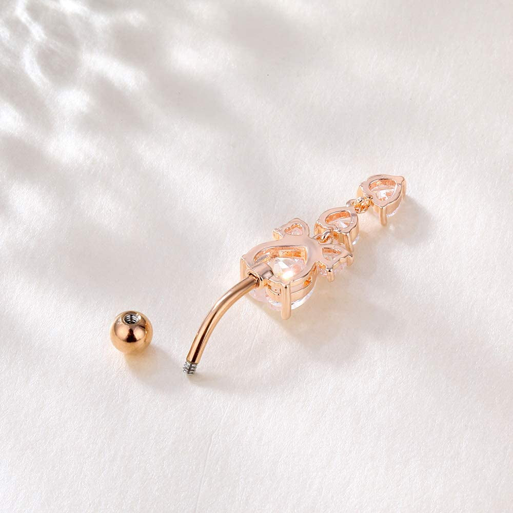 NASAMA 14G Stainless Steel Belly Button Rings for Girls Women CZ Navel Body Piercing Jewelry Apparel & Accessories > Jewelry > Body Jewelry Yiwu lianmu electronic commerce Co.,Ltd