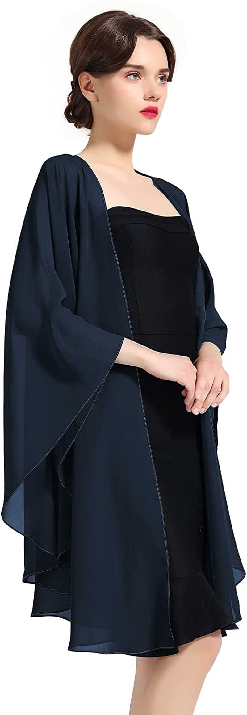 Shawl Wrap Chiffon Scarf for Women Evening Dresses Wedding Stole Black White Blue 25 Colors by BEAUTELICATE Apparel & Accessories > Clothing Accessories > Scarves & Shawls BEAUTELICATE Midnight Blue