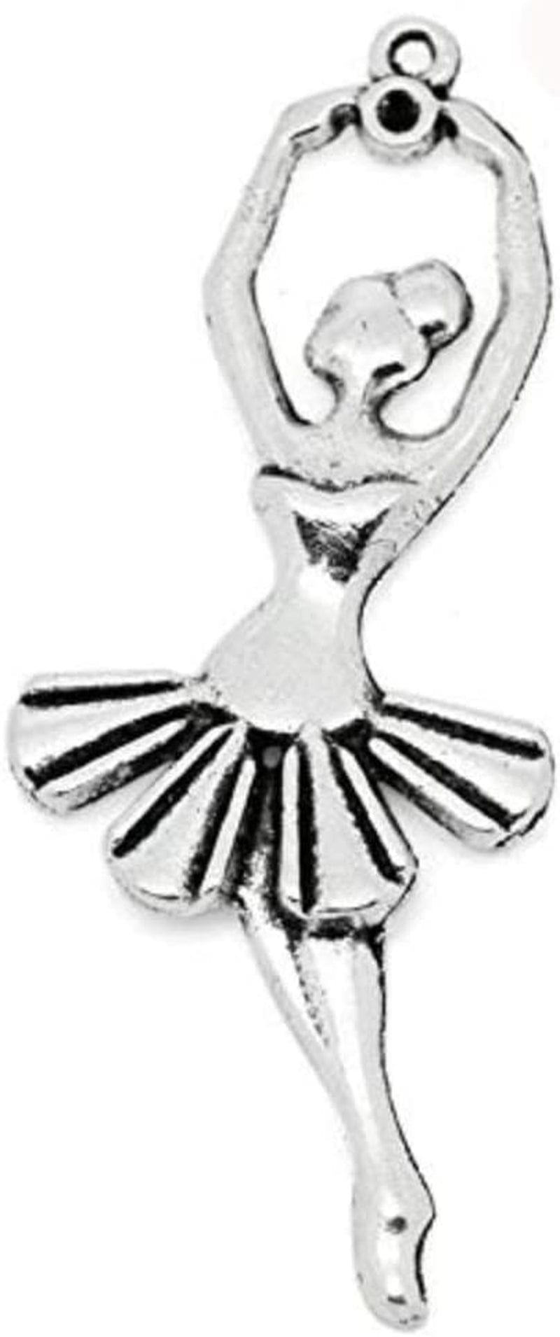 20Pc Antiqued Silver Alloy Blank round Charms Pendants 24Mm (1") Dia 34#. Ballet Dancing Girl