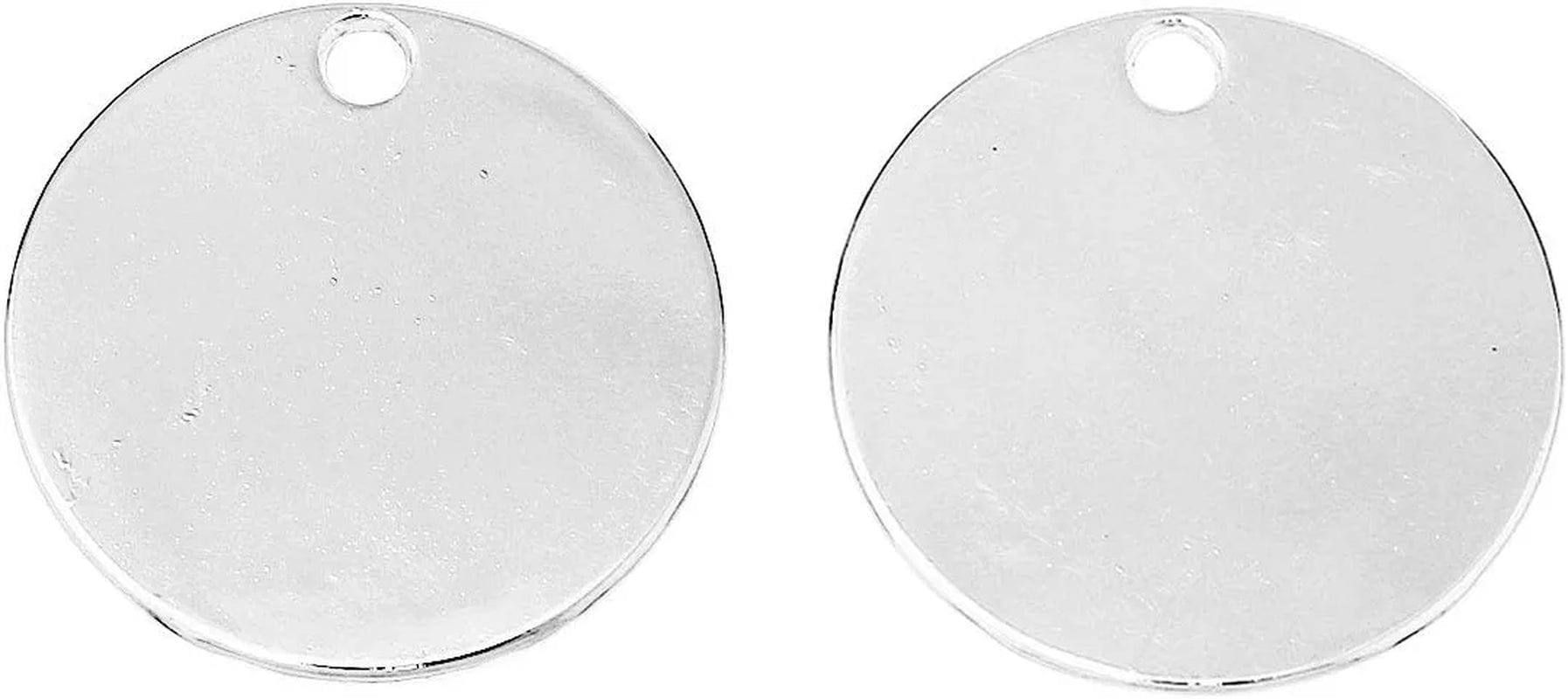 20Pc Antiqued Silver Alloy Blank round Charms Pendants 24Mm (1") Dia
