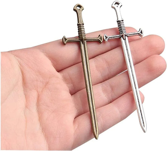 20Pcs 88X25Mm 3D Sword Pendant Charms Antique Silver Tone Making Jewelry