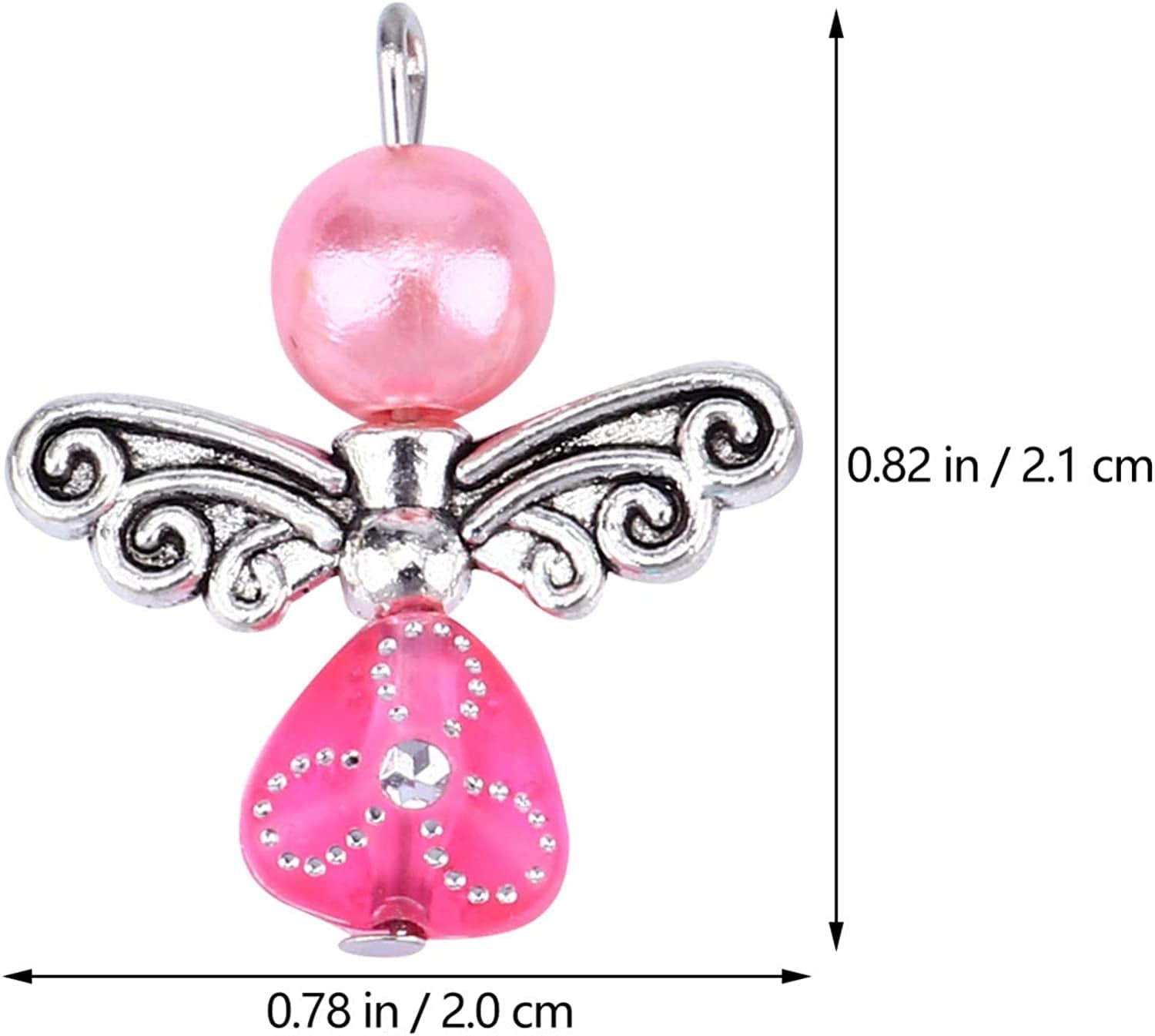 20Pcs Angel Wing Charm Colorful Angel Pendant Pearl Beads Jewelry Making DIY Crafting Accessories for Necklace Bracelet Earring(Mixed)