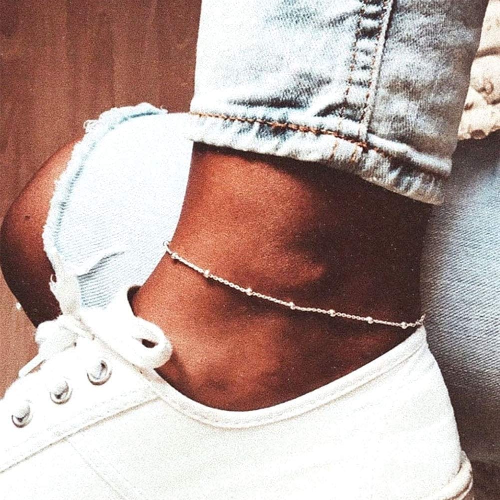 20Pcs Ankle Bracelets for Women Silver Gold Anklet Set Boho Anklets Bracelets Layered Adjustable Chain Beach Barefoot Foot Jewelry Apparel & Accessories > Jewelry > Anklets KOHOTA