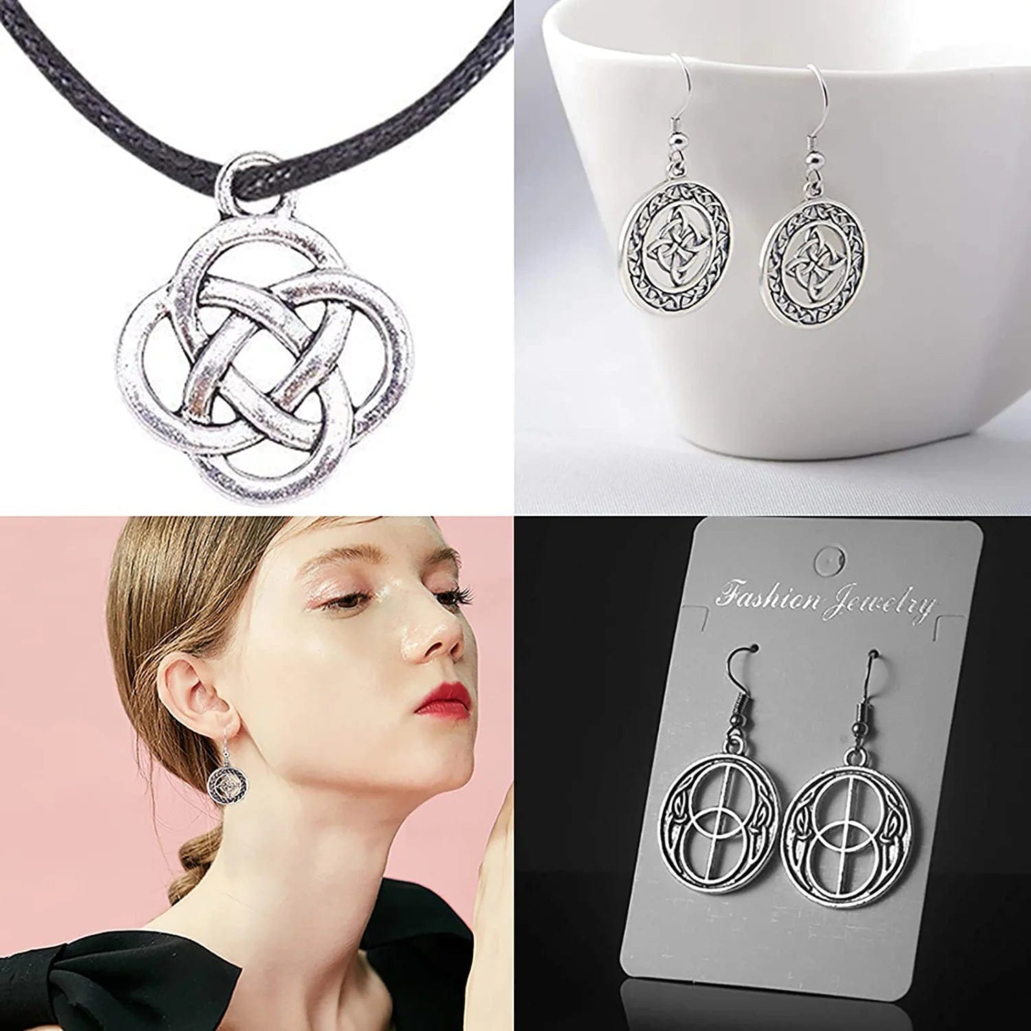 20Pcs Celtic Knot Charms Pagan Charms Pendants Antique Silver Charms DIY Jewelry Making Bracelets Necklace for Beginners Adults