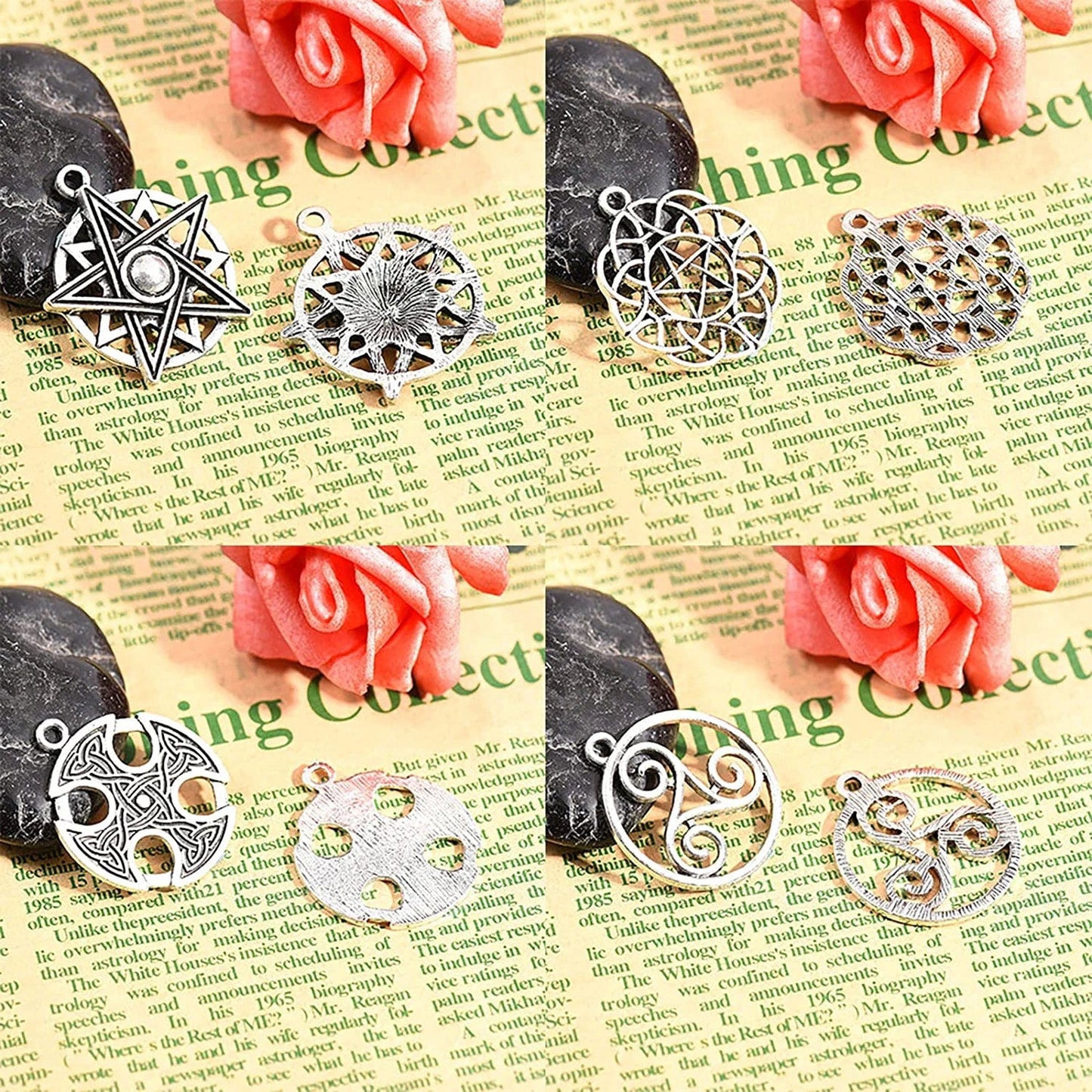 20Pcs Celtic Knot Charms Pagan Charms Pendants Antique Silver Charms DIY Jewelry Making Bracelets Necklace for Beginners Adults