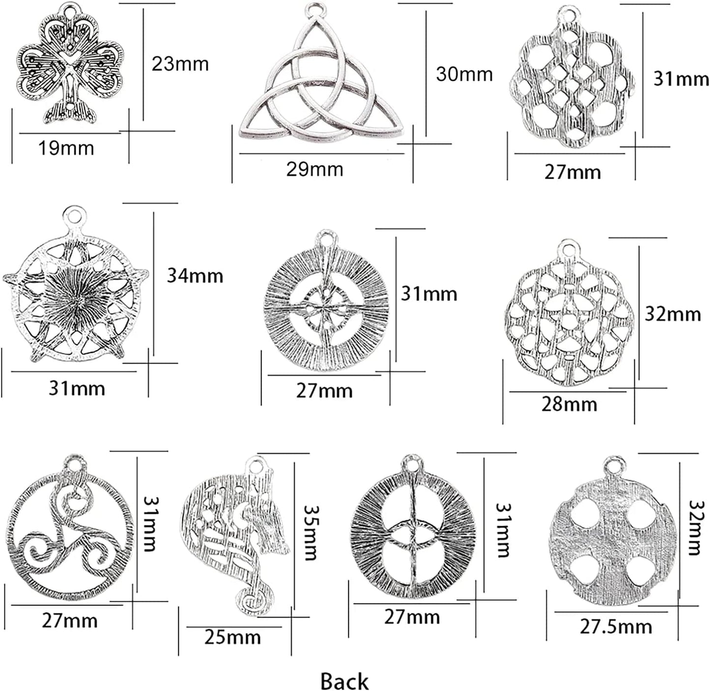20Pcs Celtic Knot Charms Pagan Charms Pendants Antique Silver Charms DIY Jewelry Making Bracelets Necklace for Beginners Adults