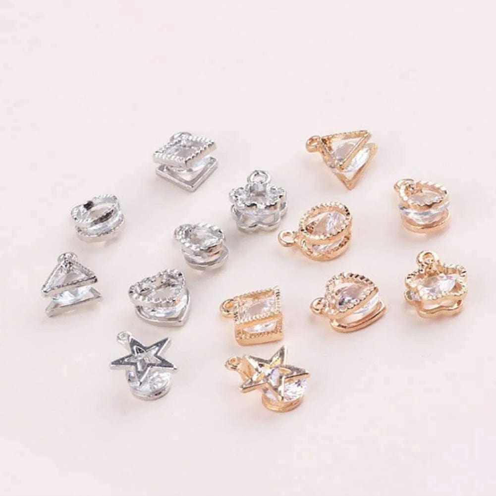 20PCS Cubic Zirconia Alloy Pendants, Crystal Pendants Charms for DIY Necklace Jewelry Making