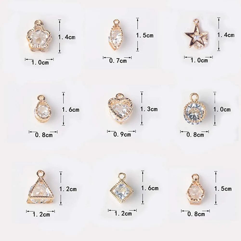 20PCS Cubic Zirconia Alloy Pendants, Crystal Pendants Charms for DIY Necklace Jewelry Making