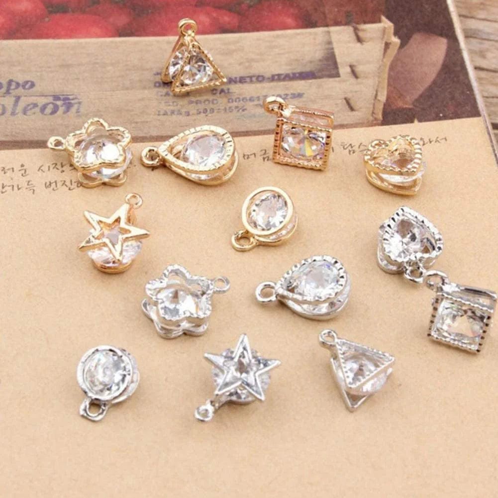 20PCS Cubic Zirconia Alloy Pendants, Crystal Pendants Charms for DIY Necklace Jewelry Making