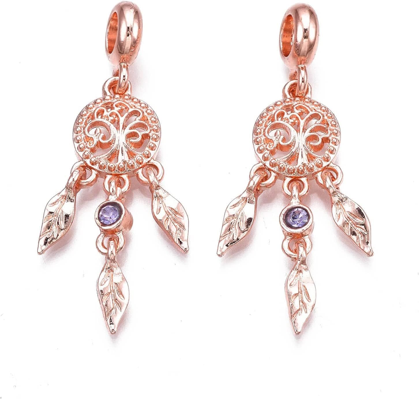 20Pcs Cubic Zirconia Star Charms Pendants for Bracelet Necklace Earring Jewelry Making, Light Gold & Silver Rose Gold Color