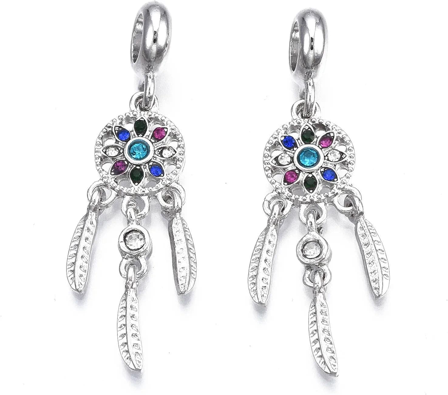 20Pcs Cubic Zirconia Star Charms Pendants for Bracelet Necklace Earring Jewelry Making, Light Gold & Silver Platinum