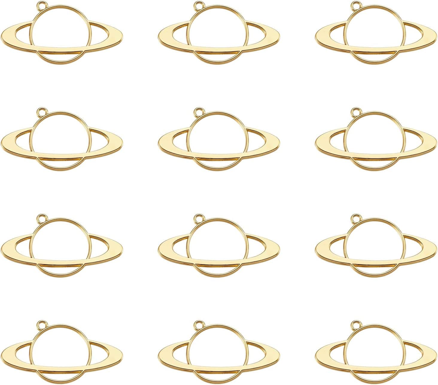 20Pcs Flower Alloy Open Back Bezel Pendants 30X28X2.5Mm Sakura Hollow Frame Pendant Charms for DIY UV Resin Pressed Flower Jewelry Making Planet,28.4x54.8x2.45mm