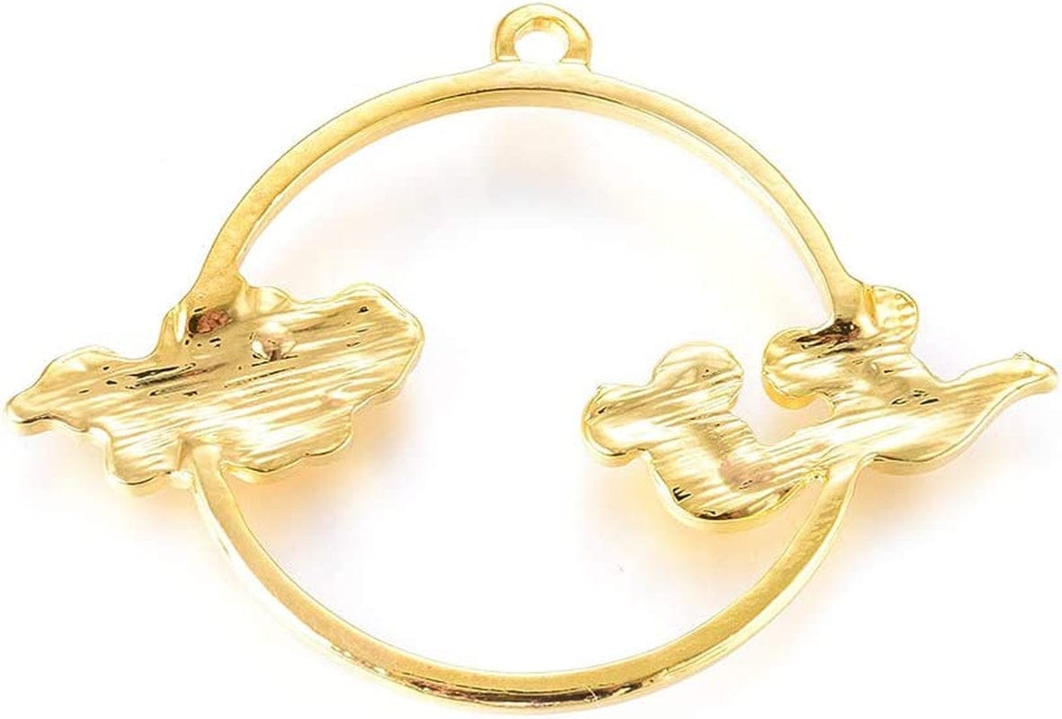 20Pcs Flower Alloy Open Back Bezel Pendants 30X28X2.5Mm Sakura Hollow Frame Pendant Charms for DIY UV Resin Pressed Flower Jewelry Making Ring with Auspicious Clouds,33x44.5x2.5mm