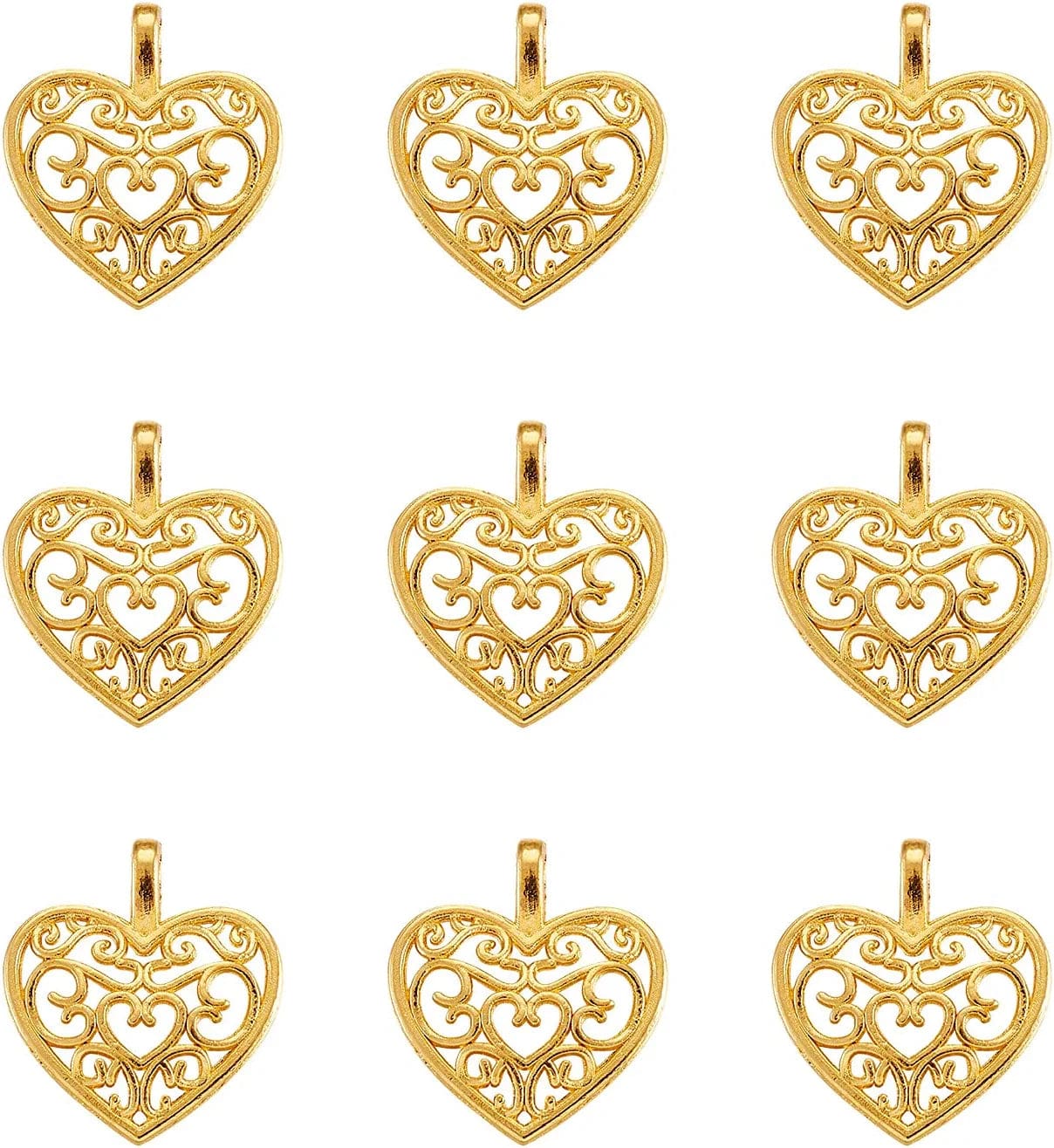20Pcs Flower Alloy Open Back Bezel Pendants 30X28X2.5Mm Sakura Hollow Frame Pendant Charms for DIY UV Resin Pressed Flower Jewelry Making Heart,16x14.5x3mm