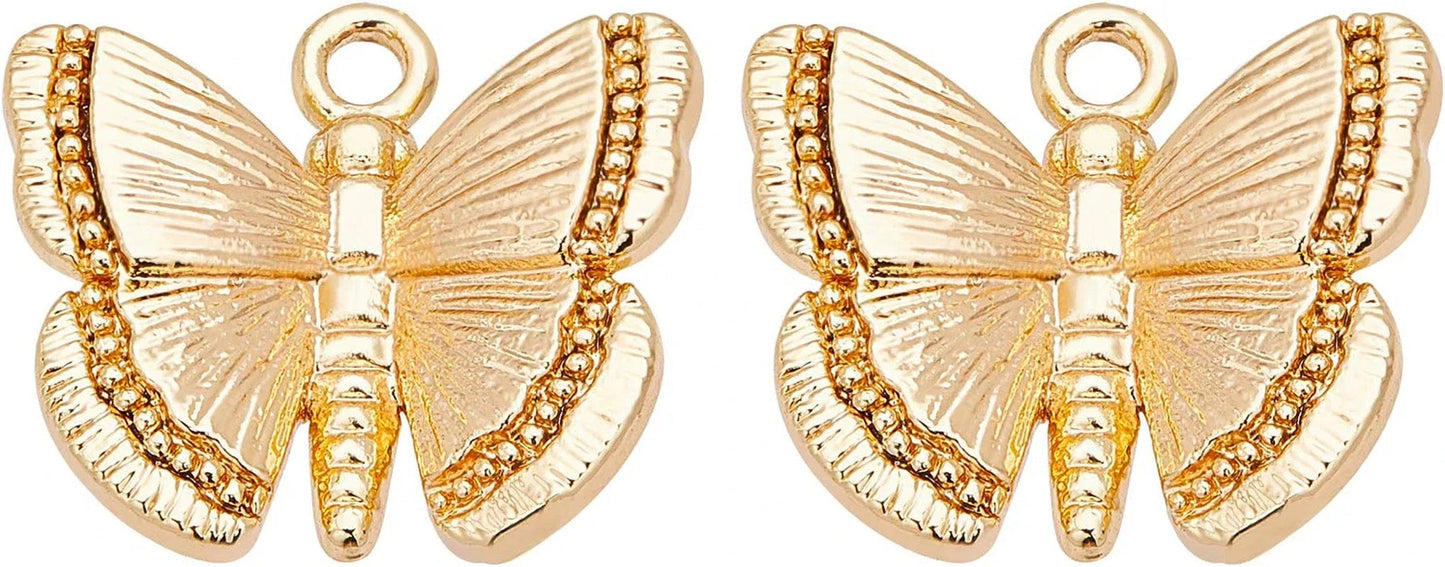 20Pcs Gold Triangle Brass Charms 18K Gold Plated Pendant Charm (51X8X1Mm) for Earrings Bracelet Necklace Jewelry Making Butterfly