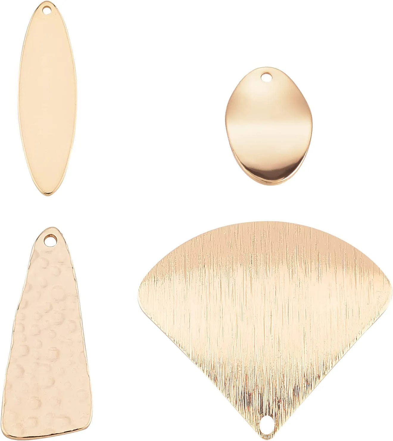 20Pcs Gold Triangle Brass Charms 18K Gold Plated Pendant Charm (51X8X1Mm) for Earrings Bracelet Necklace Jewelry Making 4 Mixed Shapes