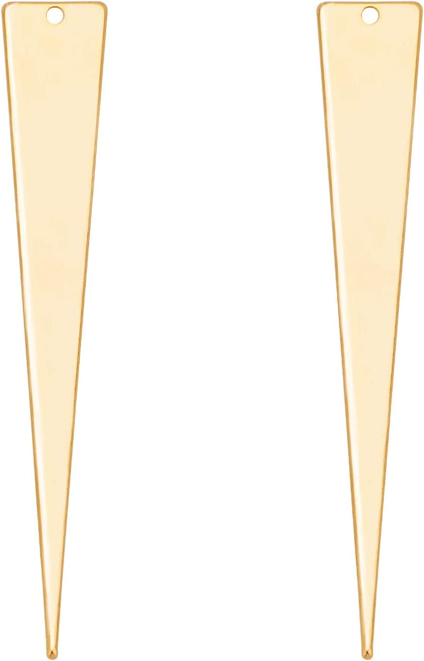 20Pcs Gold Triangle Brass Charms 18K Gold Plated Pendant Charm (51X8X1Mm) for Earrings Bracelet Necklace Jewelry Making Triangle