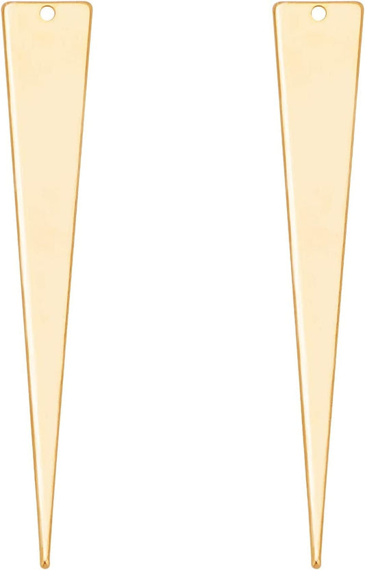 20Pcs Gold Triangle Brass Charms 18K Gold Plated Pendant Charm (51X8X1Mm) for Earrings Bracelet Necklace Jewelry Making Triangle