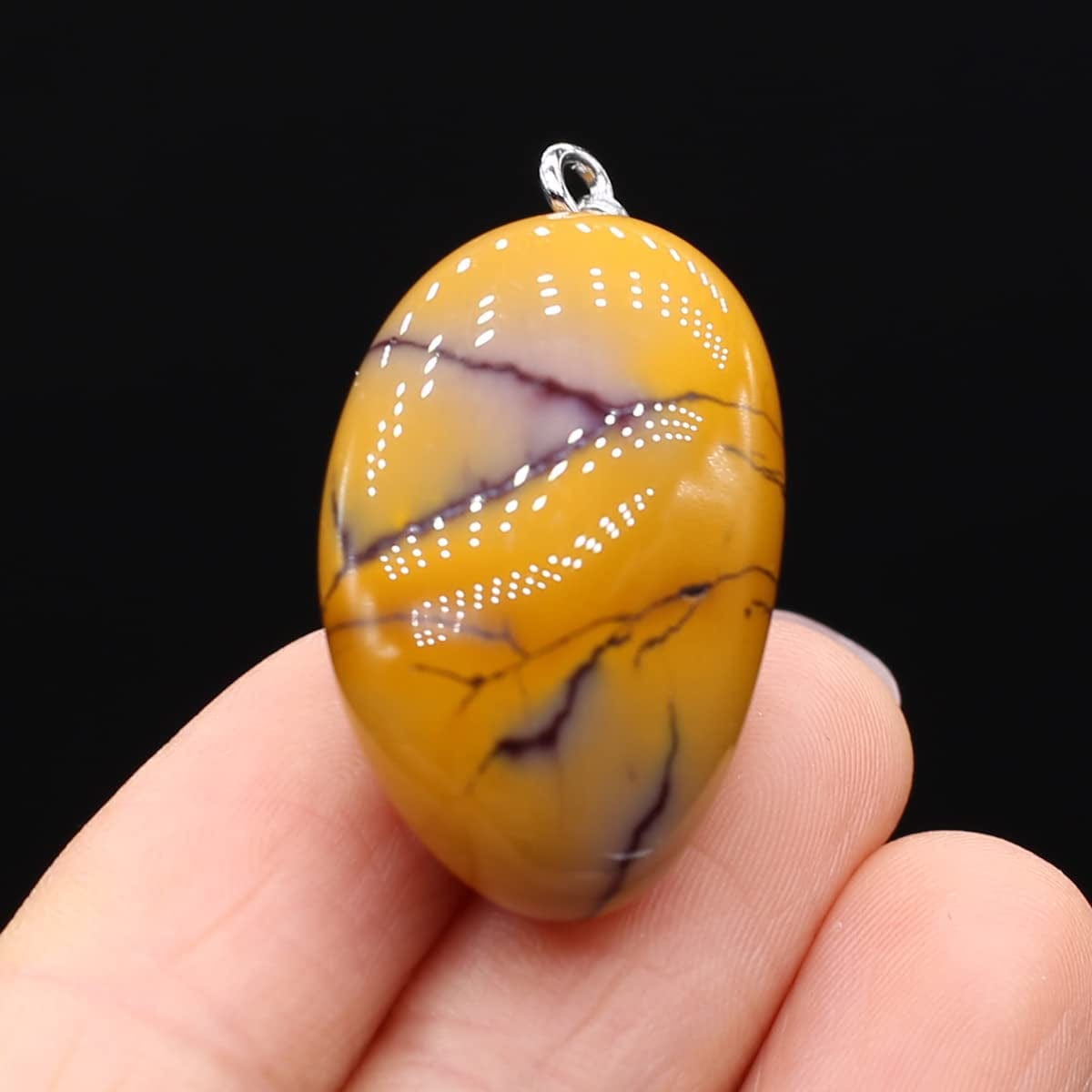 20Pcs Natural Crystals Stone Pendant Amethyst Rose Quartz Smooth Polished Gemstone Charms for Jewelry Making DIY Necklace Earrings