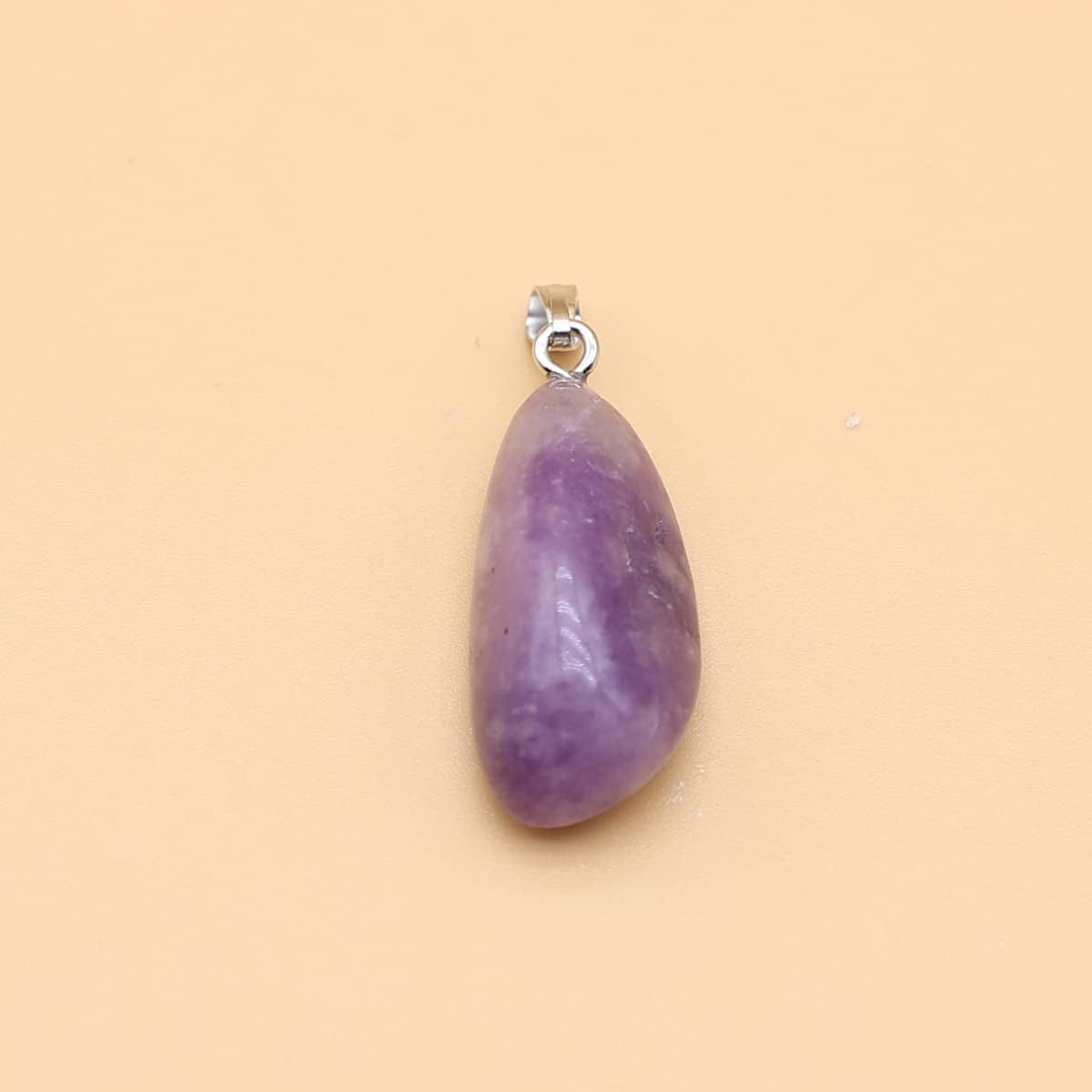 20Pcs Natural Crystals Stone Pendant Amethyst Rose Quartz Smooth Polished Gemstone Charms for Jewelry Making DIY Necklace Earrings