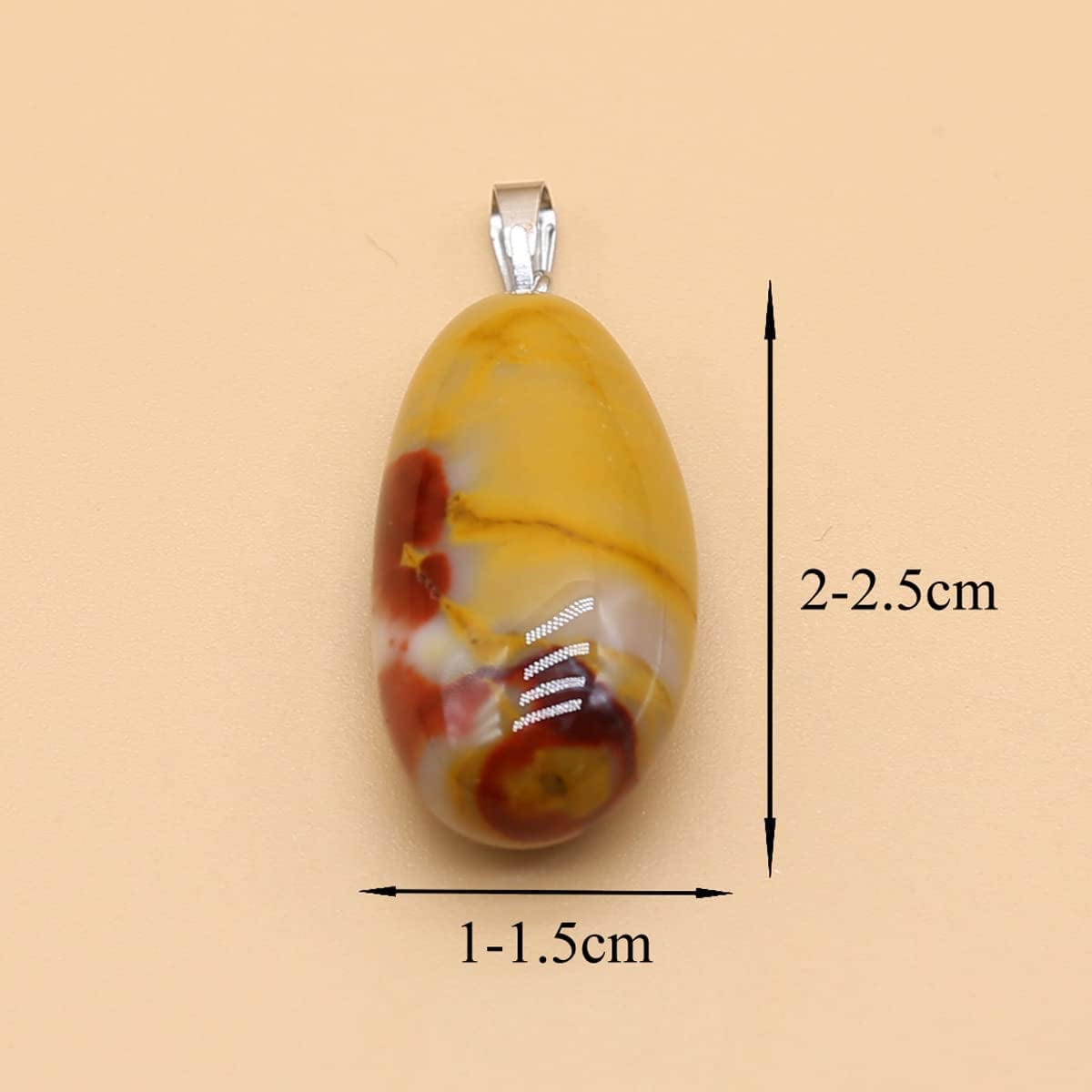 20Pcs Natural Crystals Stone Pendant Amethyst Rose Quartz Smooth Polished Gemstone Charms for Jewelry Making DIY Necklace Earrings