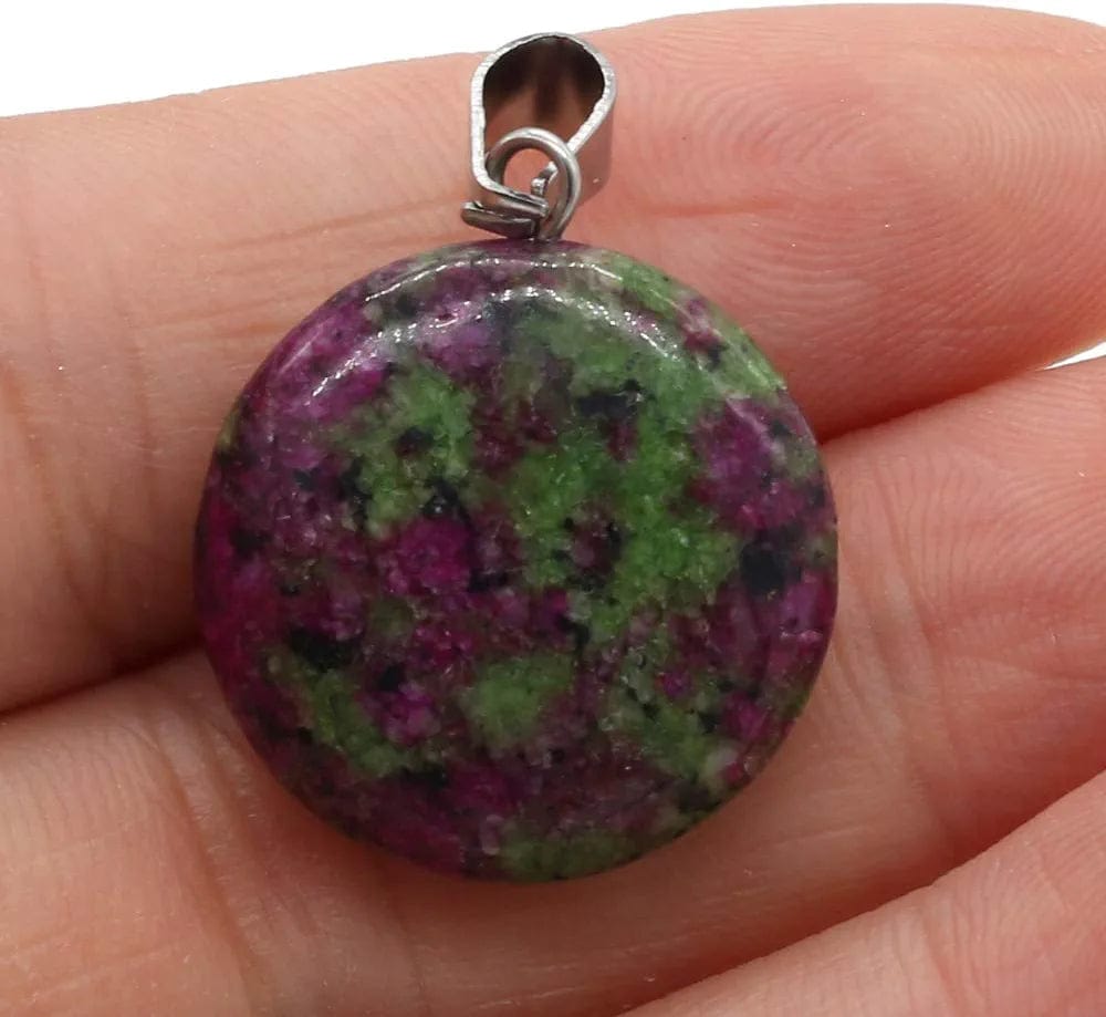 20PCS Natural Oblate Shape Mixed Color Gemstone Stone Pendants Charms Pendants for Necklace Bracelet Jewelry Making Mixed Color