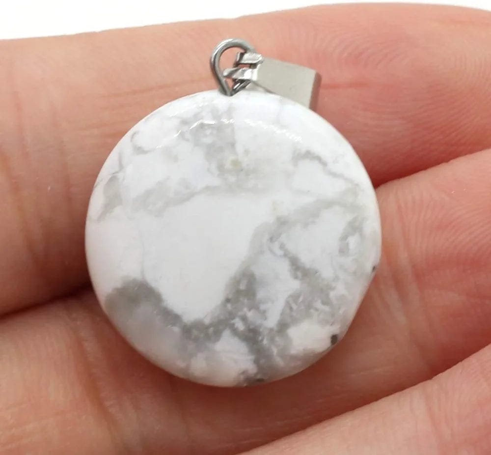 20PCS Natural Oblate Shape Mixed Color Gemstone Stone Pendants Charms Pendants for Necklace Bracelet Jewelry Making Mixed Color