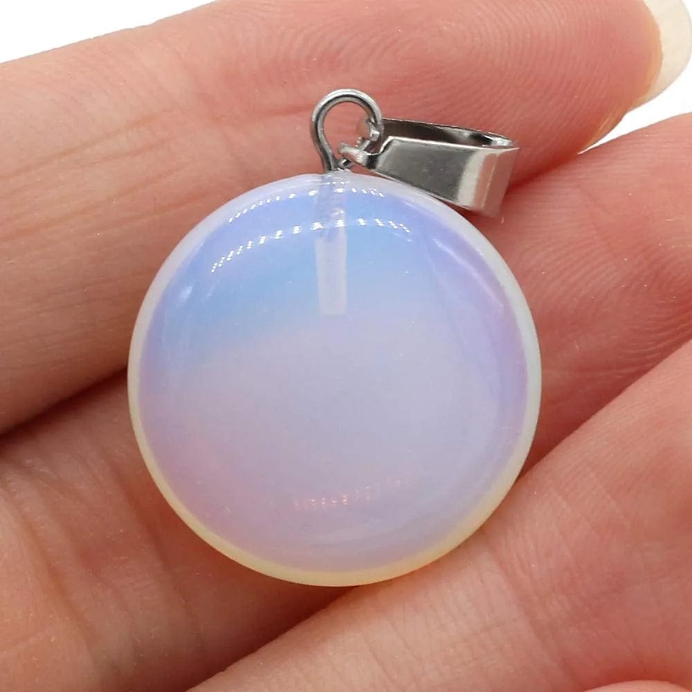 20PCS Natural Oblate Shape Mixed Color Gemstone Stone Pendants Charms Pendants for Necklace Bracelet Jewelry Making Mixed Color