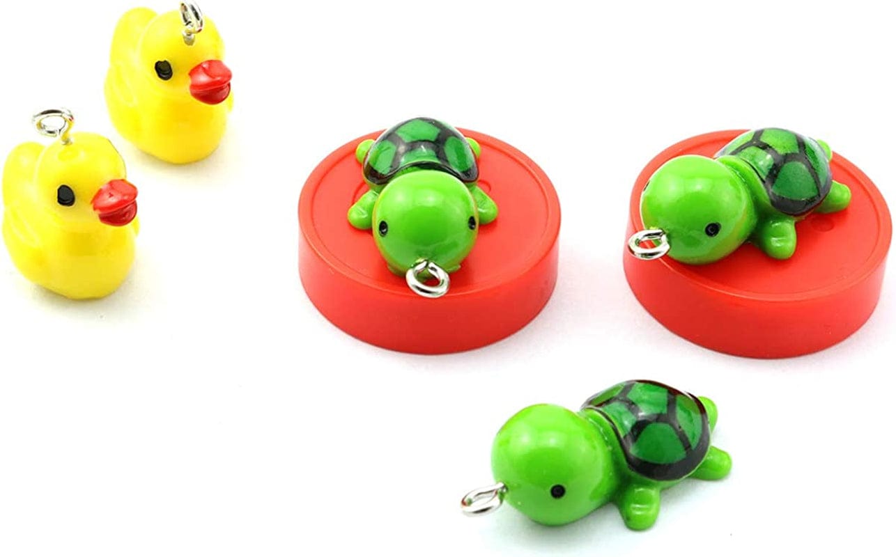 20Pcs Small Yellow Duck Pendants Cute Resin Duck Charms DIY Craft Decoration Accessories 2.2X1.9Cm