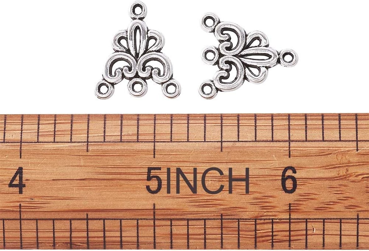 20Pcs Tibetan Silver Triangle Chandelier Component Links Charm Pendant Connectors with 3 Holes for Multi Layers Dangle Earring Bracelet Necklace Jewelry Making