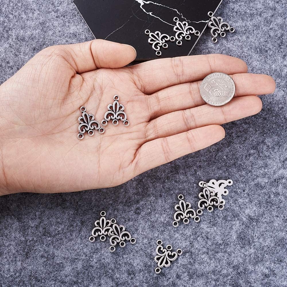 20Pcs Tibetan Silver Triangle Chandelier Component Links Charm Pendant Connectors with 3 Holes for Multi Layers Dangle Earring Bracelet Necklace Jewelry Making